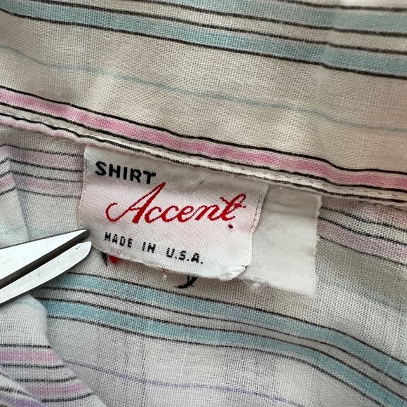 Vintage Pastel Striped Sleeveless Collared Button Up - Picture 8 of 8